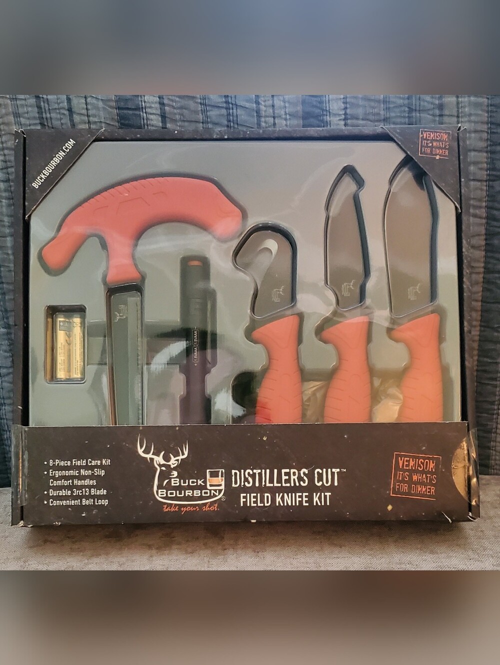 Buck Bourbon Distillers Cut 8-Piece Field Care Kit New In Box